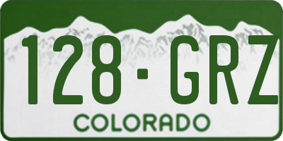 CO license plate 128GRZ