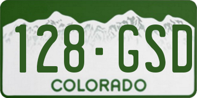 CO license plate 128GSD