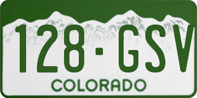 CO license plate 128GSV
