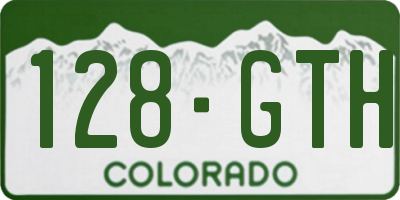 CO license plate 128GTH