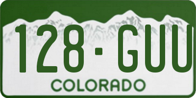CO license plate 128GUU
