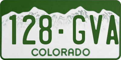 CO license plate 128GVA