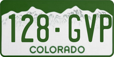 CO license plate 128GVP