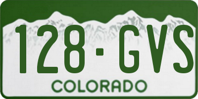 CO license plate 128GVS