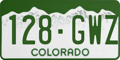 CO license plate 128GWZ