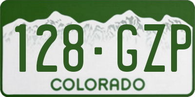 CO license plate 128GZP