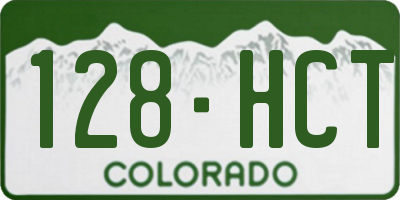 CO license plate 128HCT