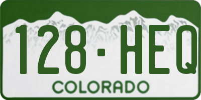 CO license plate 128HEQ