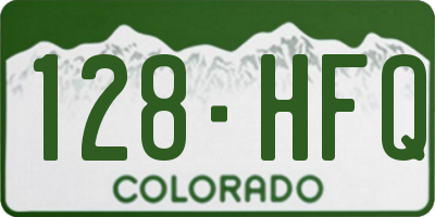 CO license plate 128HFQ