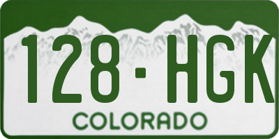 CO license plate 128HGK