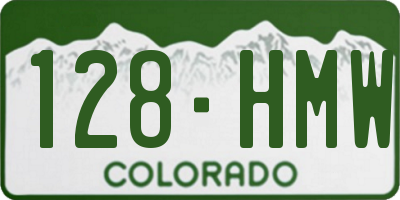 CO license plate 128HMW
