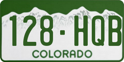 CO license plate 128HQB