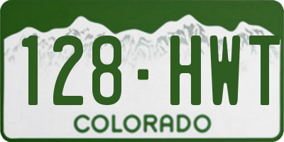 CO license plate 128HWT