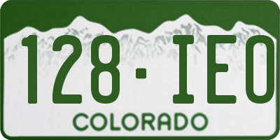 CO license plate 128IEO