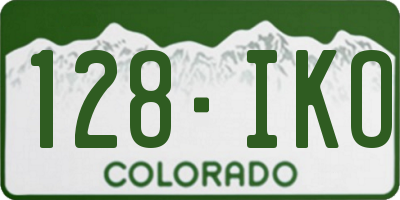 CO license plate 128IKO