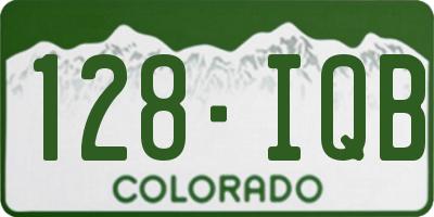 CO license plate 128IQB