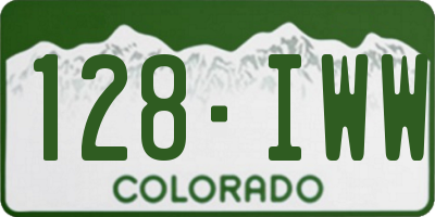CO license plate 128IWW