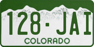 CO license plate 128JAI
