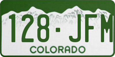 CO license plate 128JFM