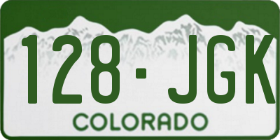 CO license plate 128JGK