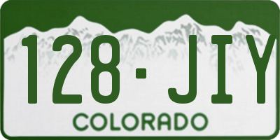 CO license plate 128JIY