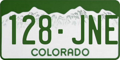 CO license plate 128JNE