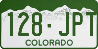 CO license plate 128JPT