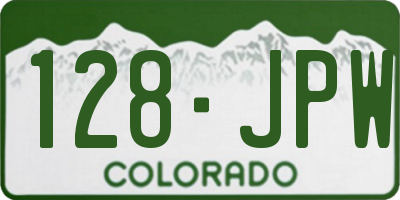 CO license plate 128JPW