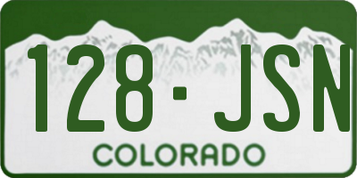 CO license plate 128JSN