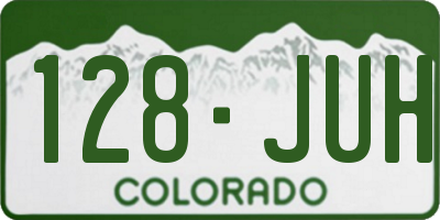 CO license plate 128JUH