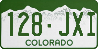 CO license plate 128JXI
