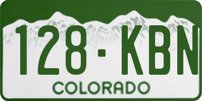 CO license plate 128KBN