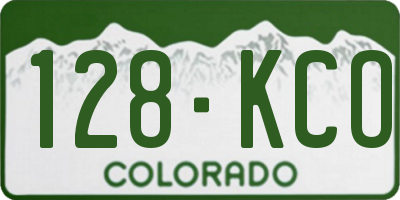 CO license plate 128KCO