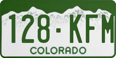 CO license plate 128KFM