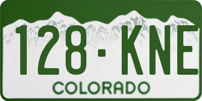 CO license plate 128KNE