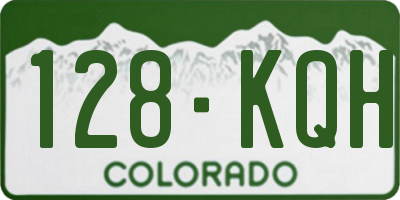 CO license plate 128KQH