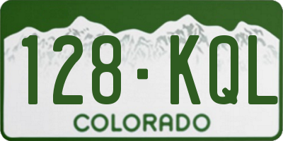 CO license plate 128KQL