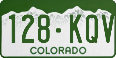 CO license plate 128KQV