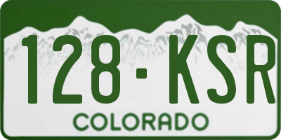CO license plate 128KSR