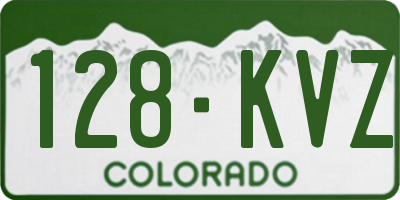 CO license plate 128KVZ