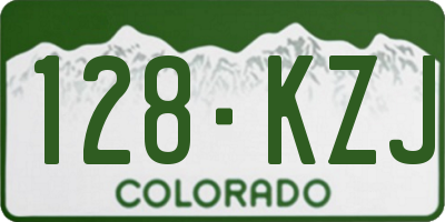 CO license plate 128KZJ
