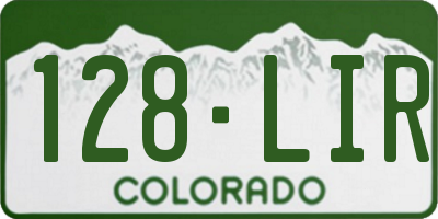 CO license plate 128LIR