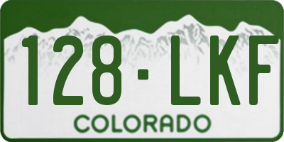 CO license plate 128LKF