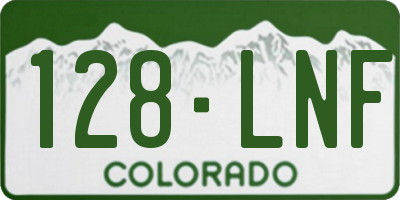CO license plate 128LNF
