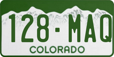 CO license plate 128MAQ