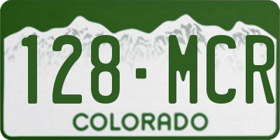 CO license plate 128MCR