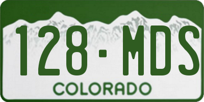 CO license plate 128MDS