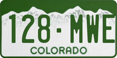CO license plate 128MWE