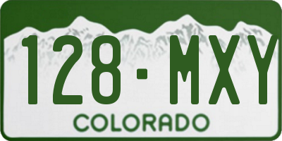 CO license plate 128MXY