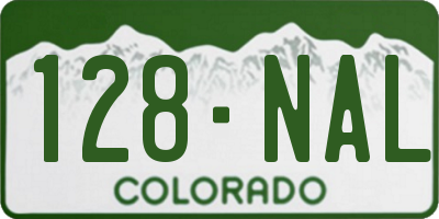 CO license plate 128NAL